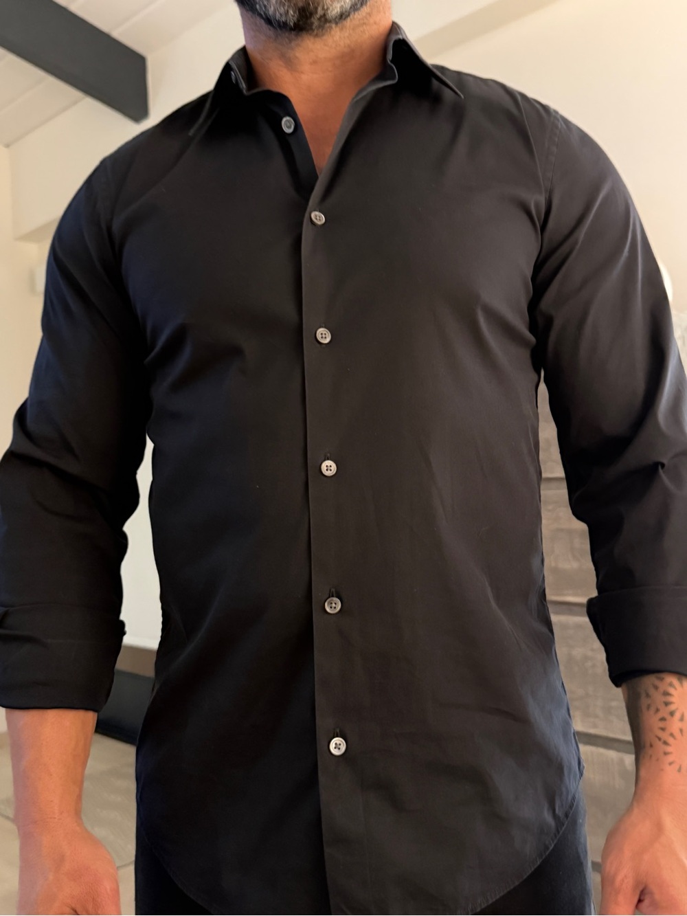 Theory Men's Sylvain “stretch” Shirt in Black